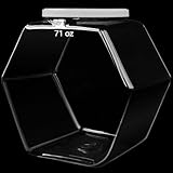 Woozettn Plastic Candy Jar,Hexagon Cookie Jars for Kitchen,Clear Hexagonal Containers with Lids for Dry Food,Candy,Snacks,Cookies,Craft,Laundry Pod(1 Pcs)