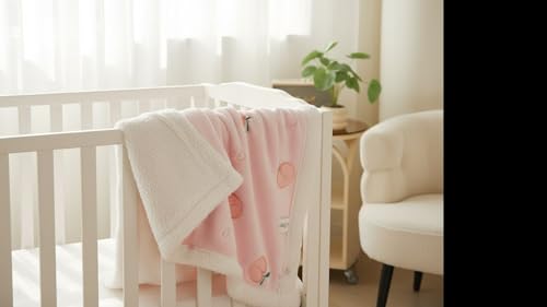 Image of Butterthief Cozy Super Soft Warm Double Layered Sherpa Swaddle Blanket for Newborn Babies All Seasons Wrapper Sheet for Infant Baby Boys & Girls (70x100 cm, 0-2 Years) (Pink)