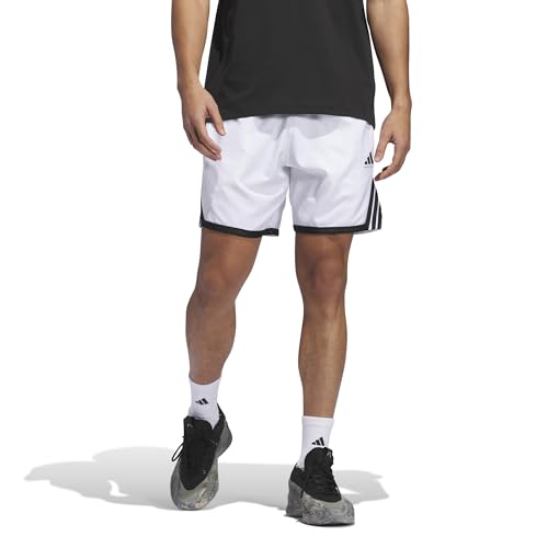 Adidas Men's CrazyLite Basketball Shorts, White/Black, Medium/7'