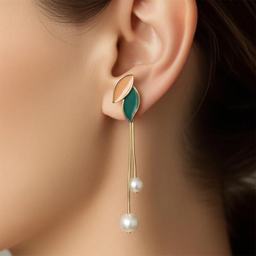 Image of ECLATS Leaf tassel earring for Girls