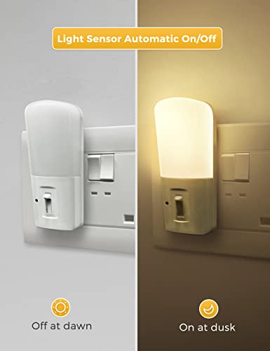 Night Light Plug in Wall, LOHAS Dimmable Night Lights Dusk to Dawn, Warm White 3000K, 5-80LM - Image 2