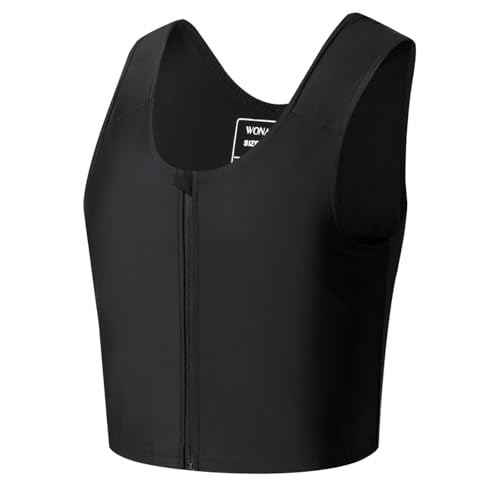 Image of Wonababi Chest Binder for Transgender - Fullback Ultra Flat Compression Bra | Ultra Flat Trans Binder, Strong Compression Full-back Support for FTM, Large Breasts, Genderfluid