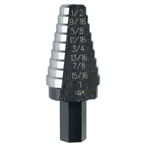 Irwin Tools Unibit #20 9/16-Inch to 1-Inch Step-Drill Bit, 1/2-Inch Shank (10220)