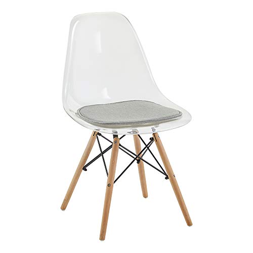 DORAFAIR 4er Set Stuhlkissen Leinen Eckig Sitzkissen Sitzauflage Gepolstert für Stühle in Haus und Garten, 39 x 38 x 1.7 cm, Grau - Image 4
