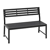 WOLTU Gartenbank Wetterfest für 2-3 Sitzer, 115cm Gartenbank Metall Armfrei Terrassenbank bis 280 kg Belastbar,als Balkonbank Parkbank für Balkon...