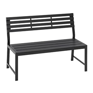 WOLTU Gartenbank Wetterfest für 2-3 Sitzer, 115cm Gartenbank Metall Armfrei Terrassenbank bis 280 kg Belastbar,als Balkonbank Parkbank für Balkon Terrasse Garten Veranda Park