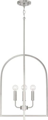 HomePlace Lighting 548841BN Lawson Modern Arched Foyer Light Fixture, 4-Light 240 Total Watts, 21" H x 16" W, Brushed/Satin Nickel