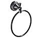 Negro Mate Retro Toalleros De Aro, Euro Latón Toallero con Acabado Cepillado Redondo Montaje En Pared Toallero Barra para Cocina Baño-D:18cm(7.1inch)