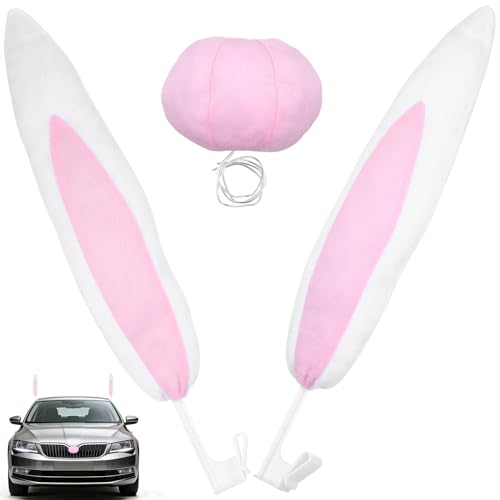 Decoración navideña para coche Abaodam: llena tus viajes de magia y sonrisas con orejas de conejo