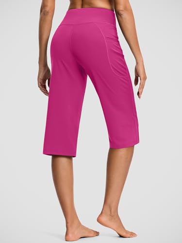 Image of ISEEGZ 15 inch / 18 inch / 21 inch / 25 inch Capri Pants for Women High Waist with Pockets Women's Capris Workout Yoga Pants Loose Straight Leg