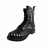 Cult stivaletti anfibi donna pelle nera borchie acciaio cod. CLW331400 numero 41