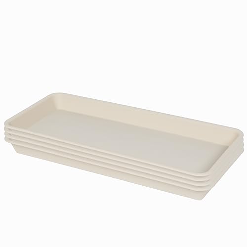 Plastic Plant Tray Saucers, 4 Pack, Rectangular 16 in