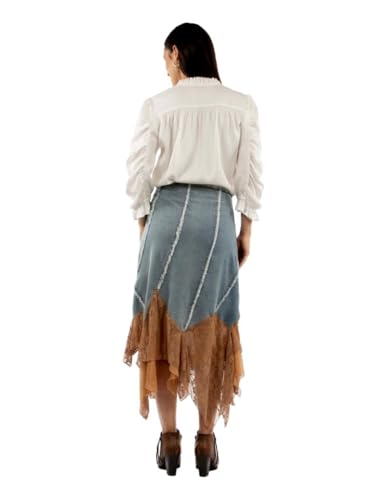 Scully Western Skirt Women Applique Asymmetrical Lace S Denim F0_HC9892