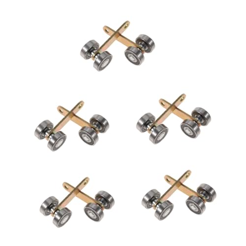 Generic 10 Pcs 2 Trolley Assembly Roller Heavy Duty Slide Rails Window Door Roller Hoist Trolley for Sliding Barn Door Hardware Kit Strut Rollers Sliding Doors Hanging Rail Galvanized Iron