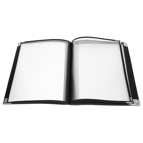 SOLUSTRE 24-side Pvc Menu Folder for Restaurants Clear Menu Holder with 12 Pages Restaurant Supplies for Cafe and Bar