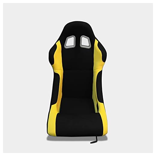 MODAUTO Asiento Deportivo para Coche,Baquet Deportivo,de Tela,Adaptable para Coches y Simulador de Conducción,Modelo N070,Ojo Grande,Negro-Amarillo