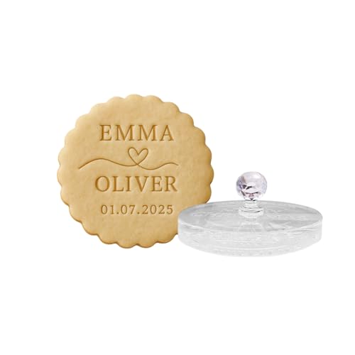 Timbro personalizzabile per biscotti Mr & Mrs, personalizzabile con nome, data, matrimonio, biscotti, elegante stampo per glassa, stampo per cupcake, strumento per torte per anniversario o eventi