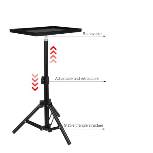 Soporte de proyector con varilla telescópica bandeja de 48cm y trípode universal estable 3