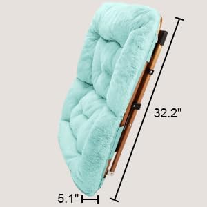 Miniatura 6 de OAKHAM Comfy Saucer Chair, Folding Faux Fur Lounge Chair for Bedroom and Living Room, Flexible Seating for Kids Teens Adults, X-Large (Faux Fur-Mint)