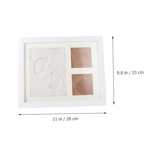Cadre photo imprimé main Cabilock blanc avec support pour souvenirs