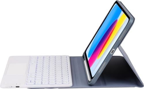 Image of RTSY Keyboard case for iPad A16 (11th) & 10th Gen with Multi Gesture Touchpad & 7-Color Backlit,Multi Viewing Angle,Pencil Slot,Magnetically Detachable Bluetooth Keyboard-Lavender