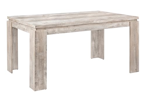 Monarch Specialties 36"X 60" / TAUPE RECLAIMED WOOD-LOOK Dining Table