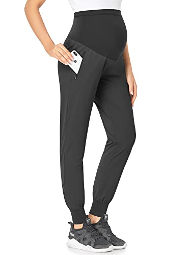 Image of POSHGLAM Women's Maternity Joggers Casual Scrub Pants Quick-Dry Lightweight Active Pants