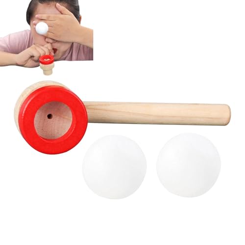 Juguete de bola de tubo de soplado flotante,Juegos de madera Bolas de pipa de soplado flotantes Juguetes de soplado de equilibrio - Bola de juguete que sopla Bolas de tubo de soplado flotantes Diverti
