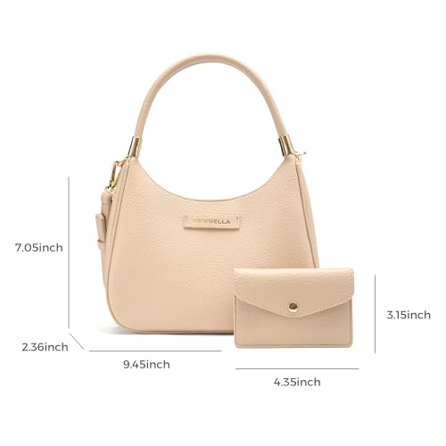 Image of NEWBELLA Hobo Purse, PU Leather Shoulder Bag, Tote Handbag for Work and Travel (Apricot Handbag)