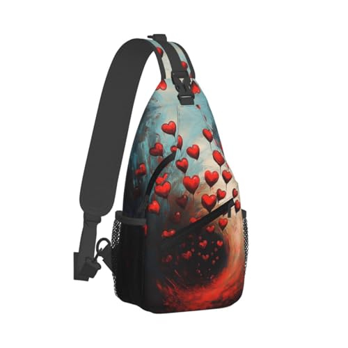 Valentines Day Hearts Crossbody Sling Bag For Women Men Fashion Adjustable Chest Bag Shoulder Bag Sling Backpack Daypack For Sport Travel Hiking2