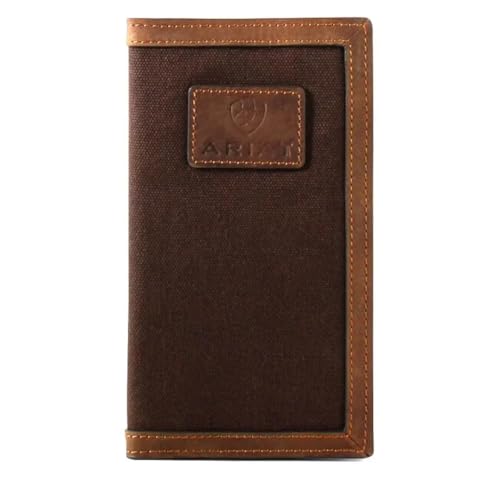 ARIAT Men's Canvas Rodeo Wallet with Leather Border