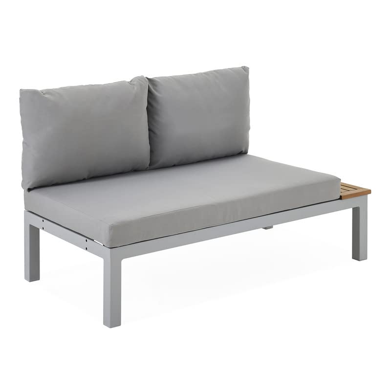 homes r us هومز أر أسKingsbu y 2-Seate No-A m Sofa, G ey & Tawny