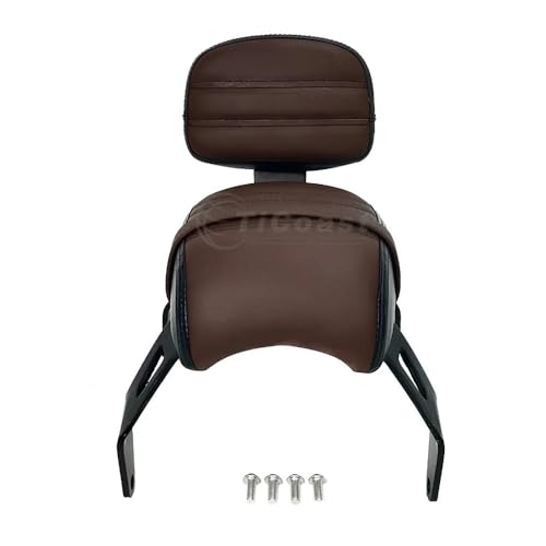 Asiento trasero Indian Bobber con respaldo sissy bar y estriberas marrones 6