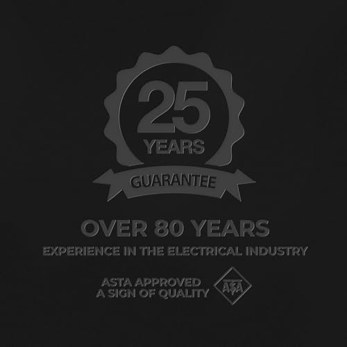 BG Electrical Single Switched Power Plug Wall Socket, Raised and Slim Profile, Round Edges, Nexus Metal, Matt Black, 13A, NFB21B