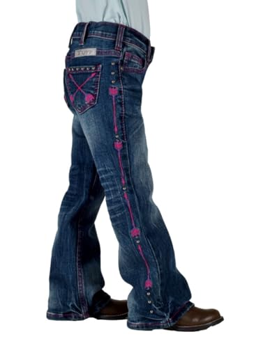 Cowgirl Tuff Western Jeans Girls Pink Arrows 16 Reg Medium Wash GJPNAW, 292