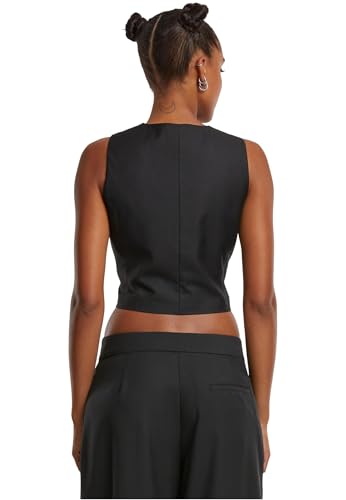 Chaleco negro mujer Urban Classics sin mangas con bolsillos 2