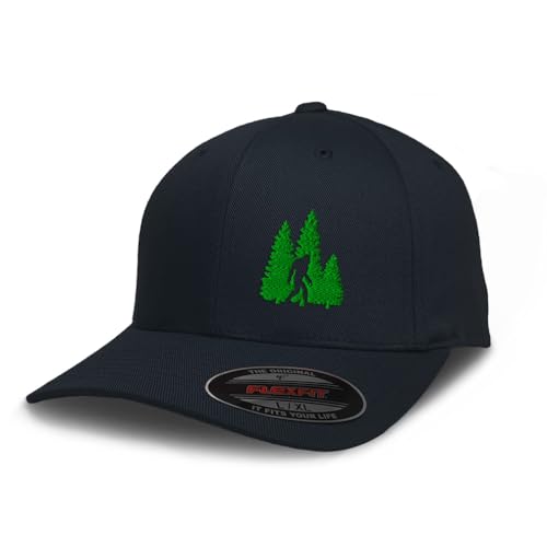Image of Flexfit Left Side Panel Woods Bigfoot A Embroidery Hats for Men & Women