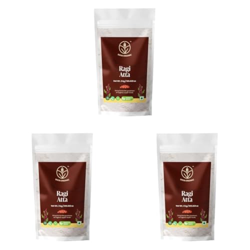 Image of Shiva Organic Ragi Atta - 3 kg | Finger Millet Flour - High Protein, Gluten Free, & Diabetic Friendly | Stone Ground, Ancient Grain | Sourced from Uttarakhand (Pack of 3)