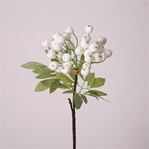 Bouquet de baies artificielles blanches : décoration durable pour fête