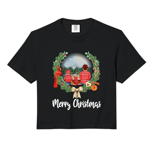 Father and Son Fishing Partner Family Matching Christmas Comfort Colors Crop Top