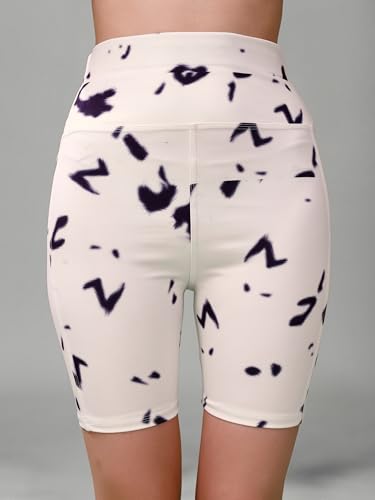 Image of Women's Polyester Stretchable Gym Shorts with Side Pockets High Waist Slim Fit Above Knee Length Activewear Tights Gym Fitness Cycling Running Yoga Shorts for Women
