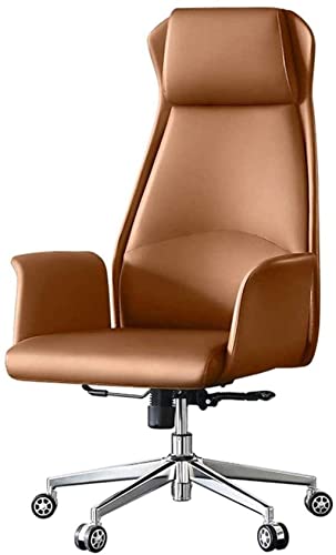 QUSYZD Sillas Silla Boss Asiento de Cuero Silla para Computadora de Casa Silla Giratoria Elevable Silla de Estudio de Negocios Silla de Oficina Sillón Interesante,