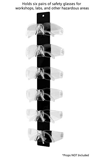 Marketing Holders 2 Pack Eyewear Holder 6 Pair Wall Mount with Hanging Hardware Automotive Plants Mining Sites Safety Glasses Rack for Optical Centers and Outlet Stores Black Acrylic