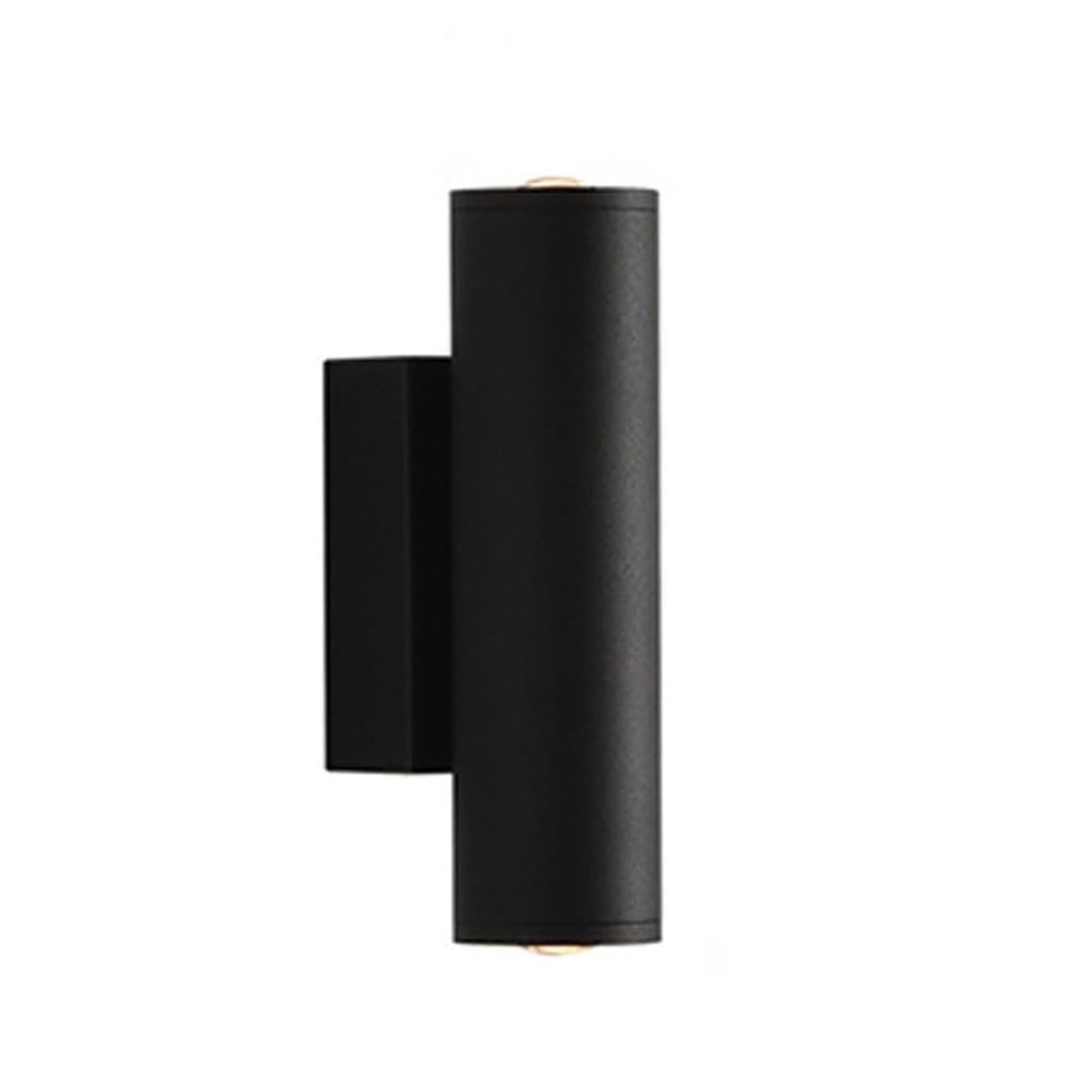 ITOSUI Minimalist Postmodern Wall Sconce 7.1-Inch 3-Color Tone Aluminum Cylinder Up Down Light for Bedroom Bedside Hallway Living Room Lighting Iron Base E26 Base(Black)