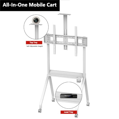 Carro móvil para TV de 32-70 pulgadas, soporte ajustable con ruedas miniatura 3