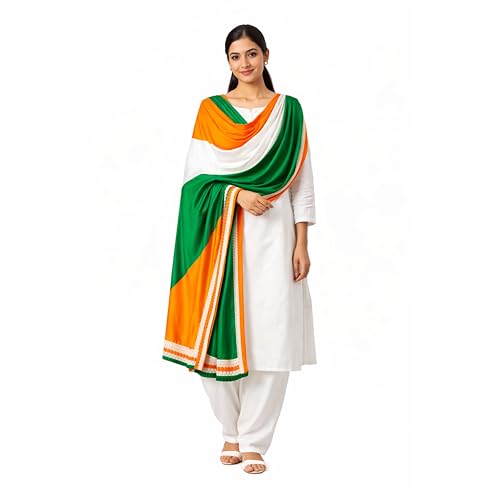 Image of Party Boomers Tricolor Poly Cotton Dupatta