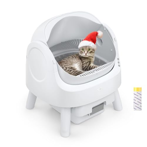 AutoScooper 11 Self Cleaning Litter Box, Automatic Cat Litter Box for Multiple Cats, Top Enter Cat Litter Box with Integrated Safety Protection, White (Manufacturer by PETPIVOT INC)