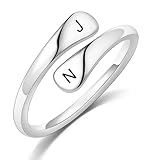 Conception Réglable: La bague de nom a une fonction réglable, une bague parfaite pour les personnes qui s'inquiètent souvent de la taille de la bague, la bague au design ouvert vous permet d'ajuster facilement la taille de la bague en fonction de votre doigt