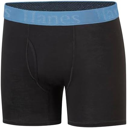 Hanes Ultimate Boys' Originals SuperSoft Boxer Brief Underwear, Viscose from Bamboo Fabric, Black, 5-Pack - 1