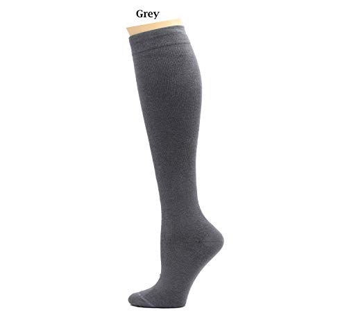 Image of REXX 3 Pairs Women's Knee-high Therapeutic Graduated Anti-Fatigue 8-15mmHg Combed Cotton Compression Socks